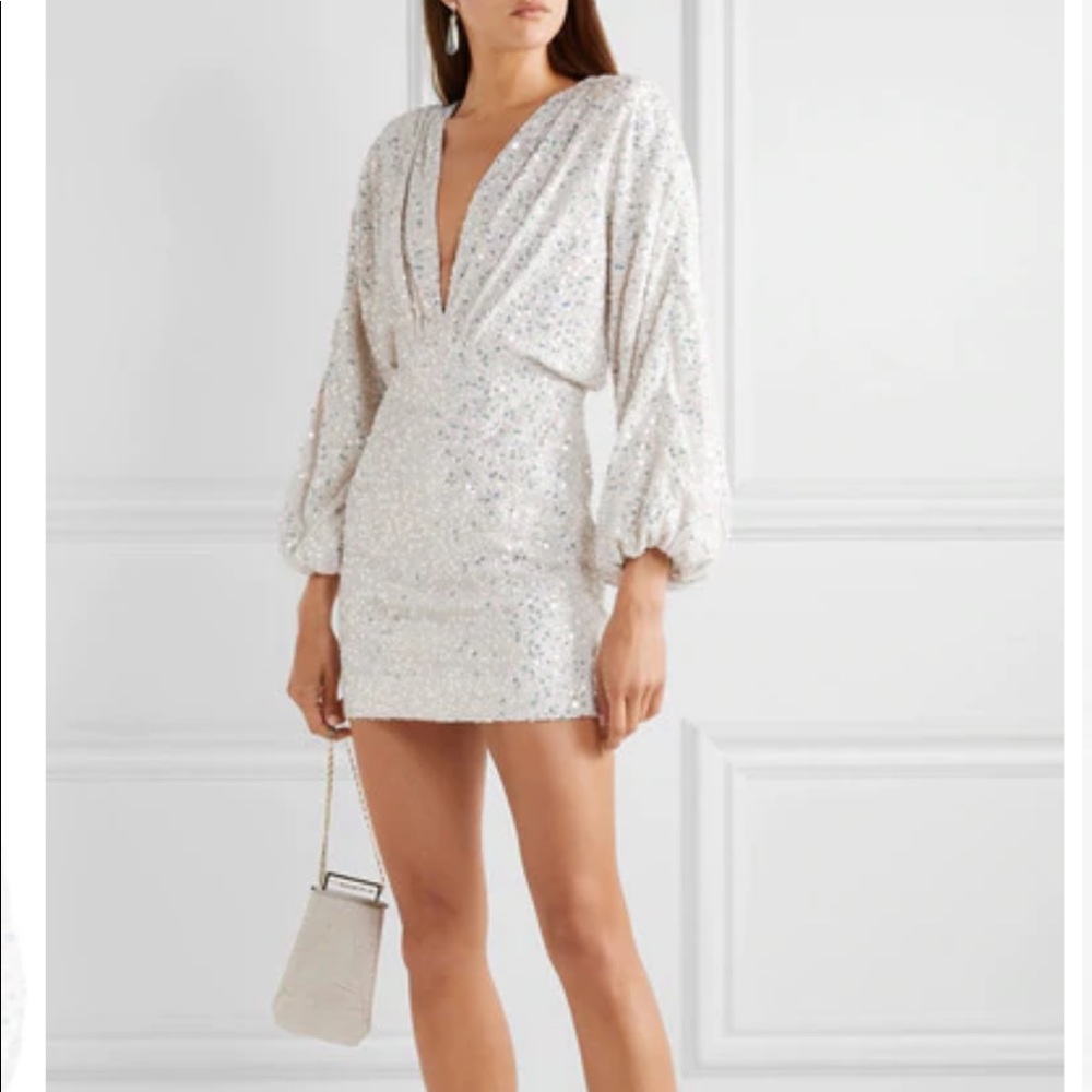 Retrofete white sequin dres Only worn once in great condition Large size 6/8 US.